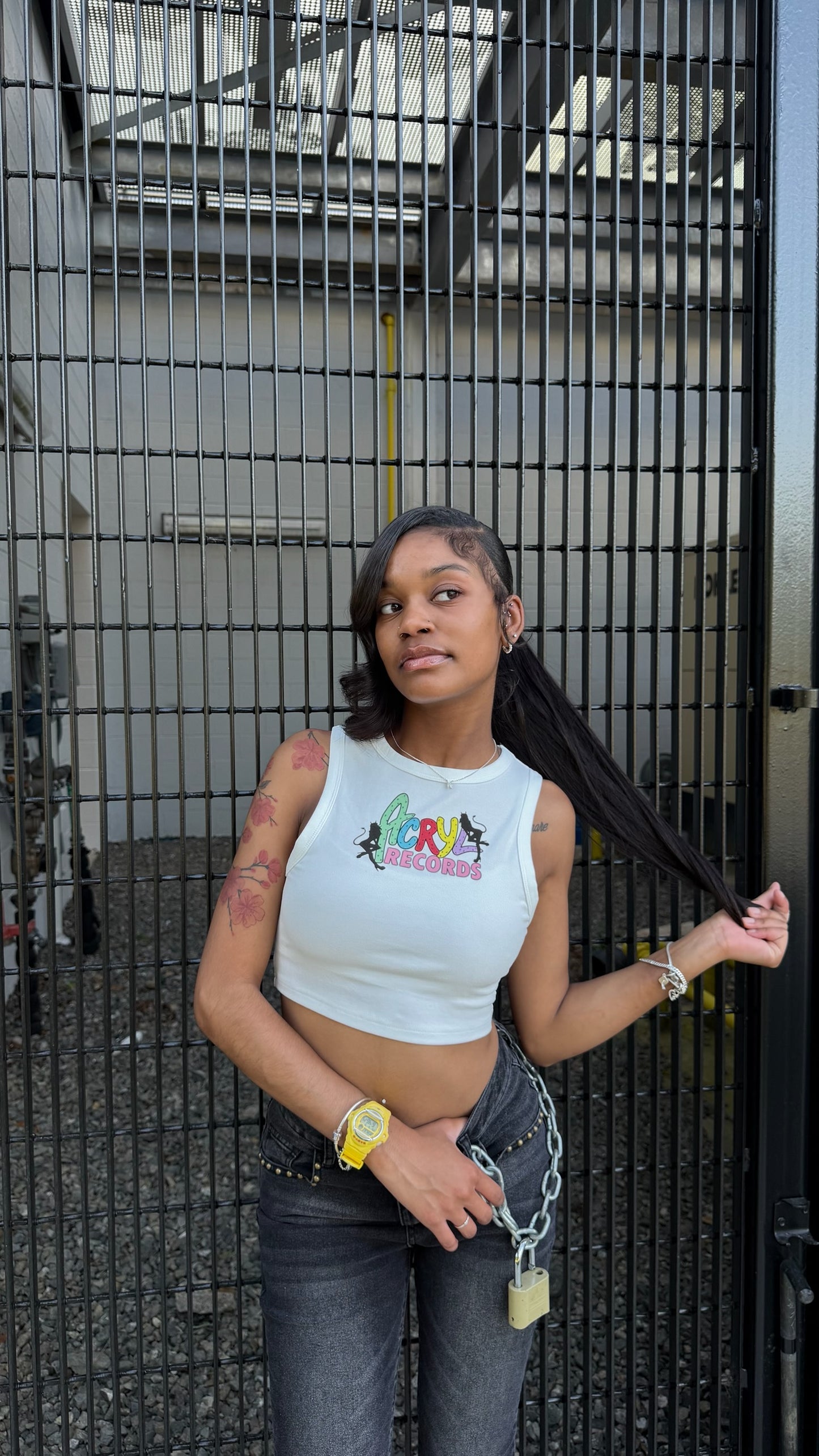 "Acryl Records" Crop-top